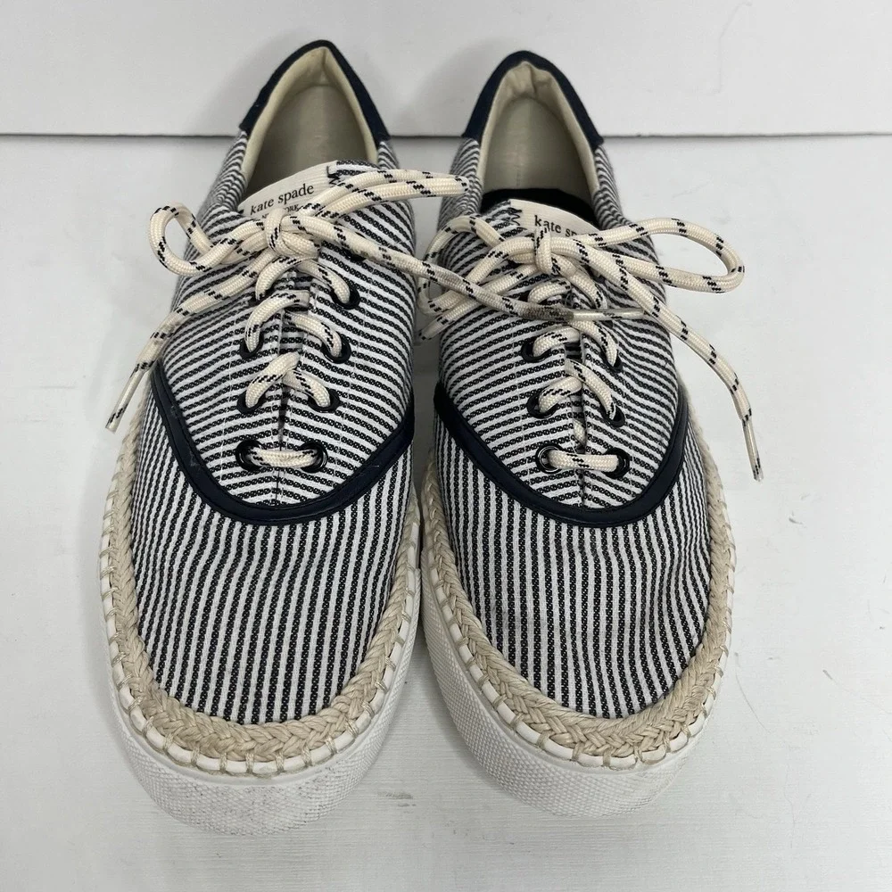 Kate Spade Women Boat Party Espadrille Sneakers Size US 9  Blazer Blue Striped